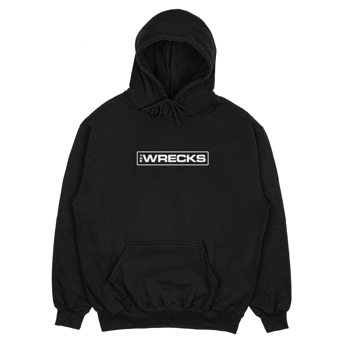 The Wrecks Black Nameplate Hoodie front