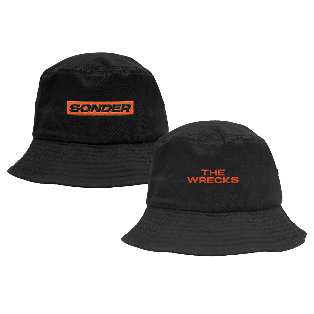 The Wrecks Sonder Bucket Hat - Black front and back