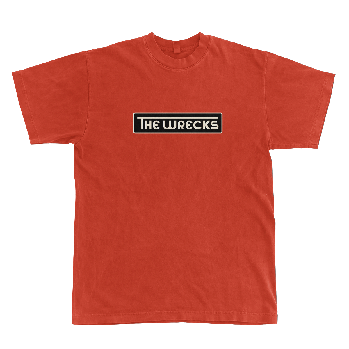 The Wrecks Emblem Screen printed on a Los Angeles Apparel pigment dyed 100% cotton tee