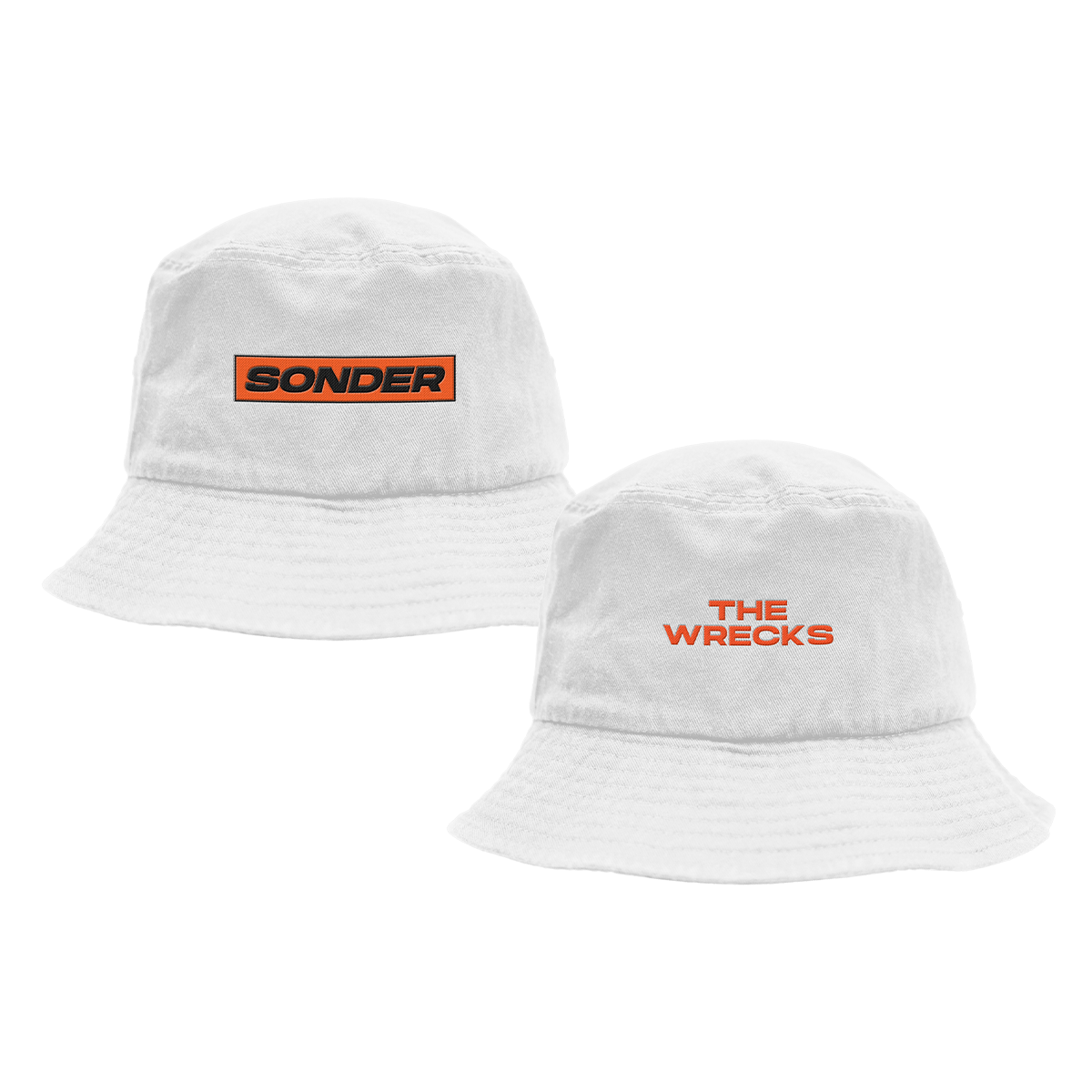 The Wrecks Sonder Bucket Hat - White front and back