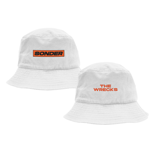 The Wrecks Sonder Bucket Hat - White front and back
